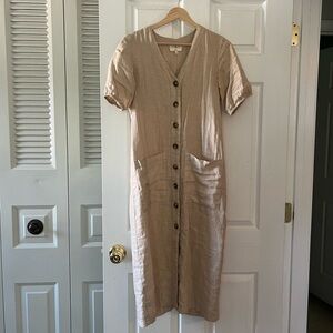 Lou & grey linen button front dress